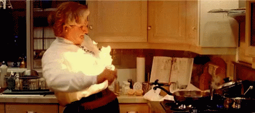 Mrs Doubtfire Putting Fire Down GIF