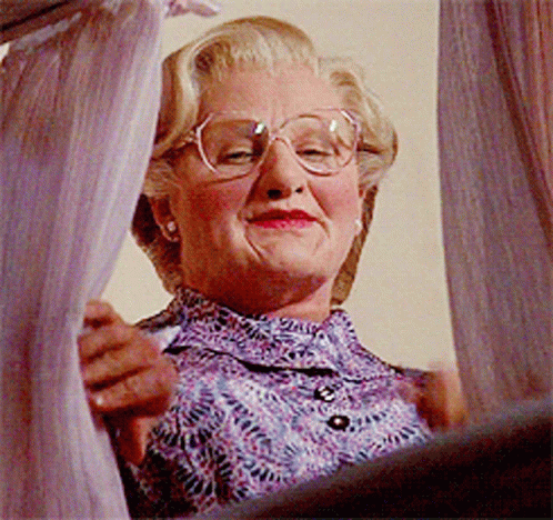 Mrs Doubtfire Waving Hand GIF
