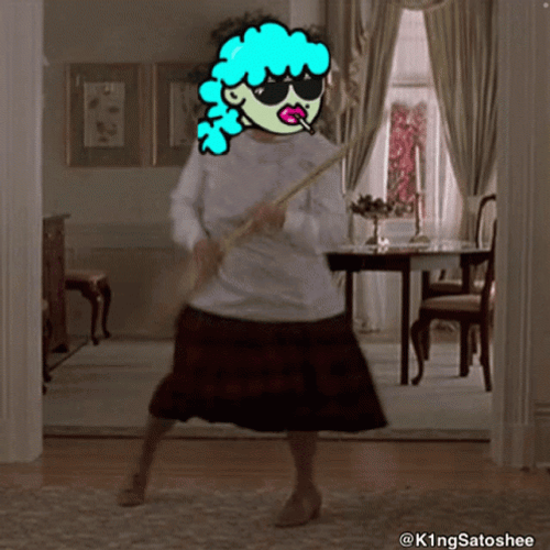 Mrs Doubtfire Broom Dance Face Swap GIF