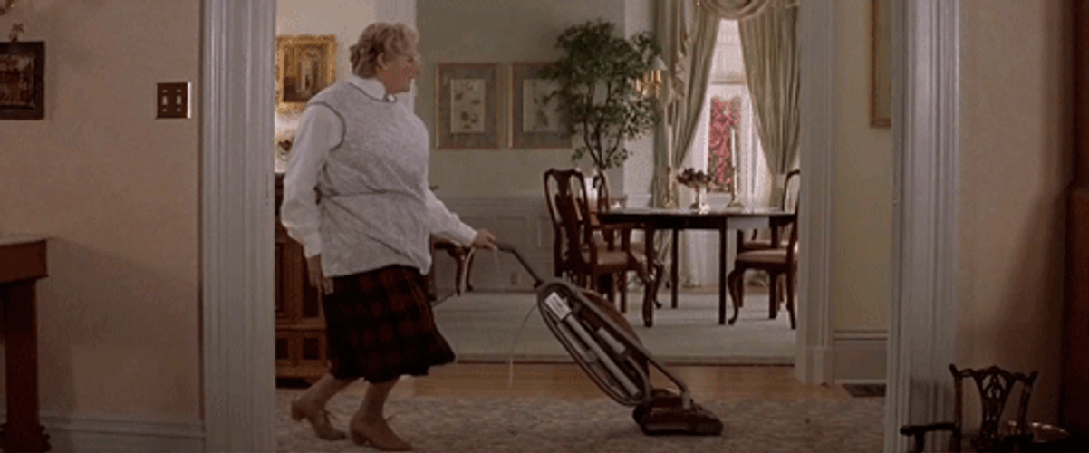 Mrs Doubtfire Hilarious Vacuum Dance GIF