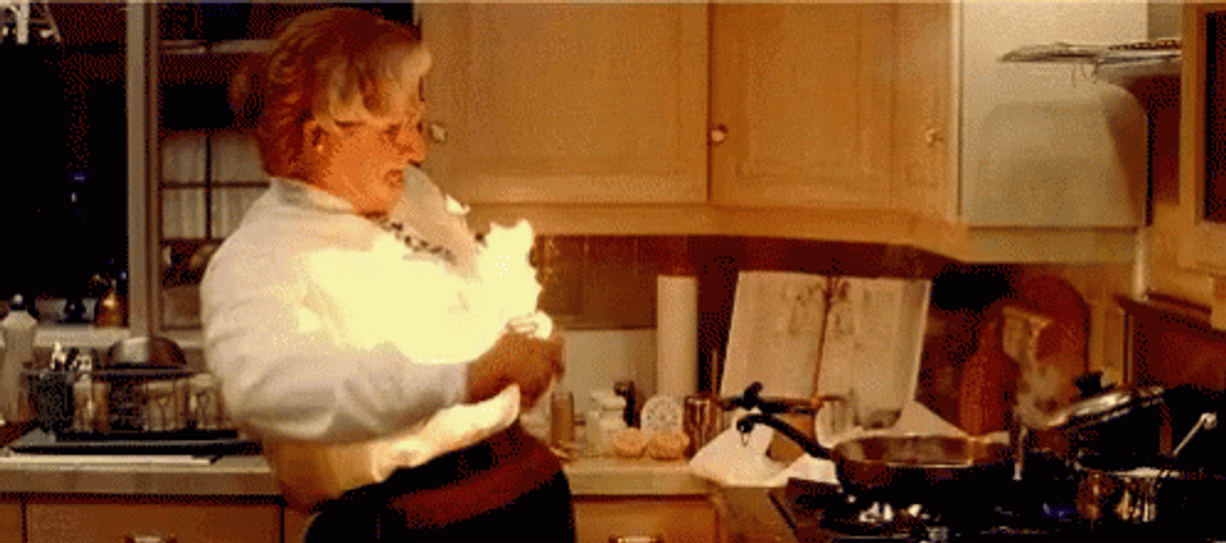 Mrs Doubtfire Putting Fire Down GIF