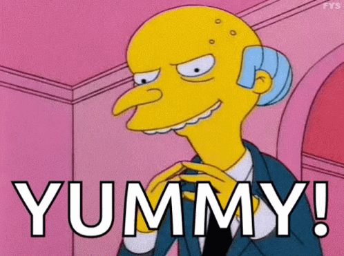 Mrs. Simpson From The Simpsons Is Smiling And Saying Yummy ! GIF