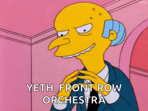 Mrs. Simpson From The Simpsons Is Smiling And Talking About The Front Row Orchestra . GIF