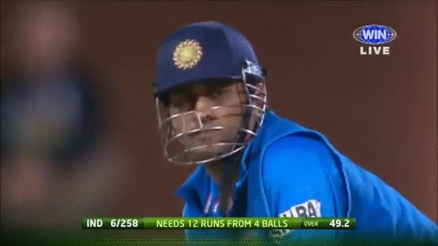 Ms Dhoni Hits The Ball GIF