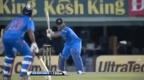 Ms Dhoni India Cricket Helicopter Hit GIF