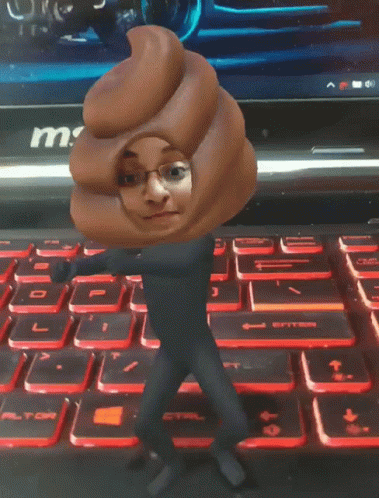 MSI Laptop With Poop Face GIF