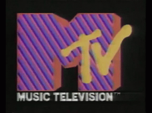MTV Music Television Logo on Striped Background