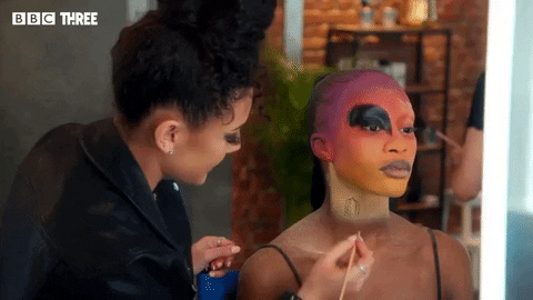 Mua Draws On Model Neck GIF
