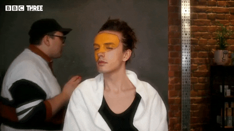 Mua Puts Yellow Face Paint Make Up GIF
