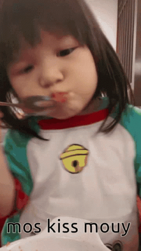 Muah Cute Asian Kid Kissing GIF