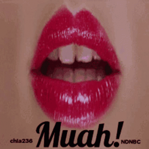 Muah Red Lips Kissing Close Up GIF