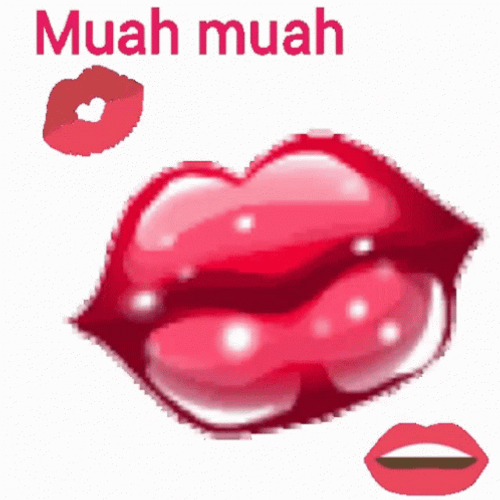 Muah Glistening Lips Giving Kisses GIF