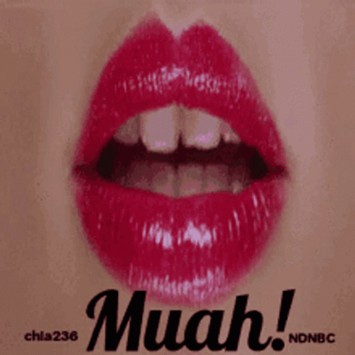 Muah Red Lips Kissing Close Up GIF