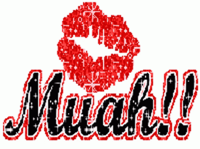 Muah Shimmering Red Lips Mobile Art GIF