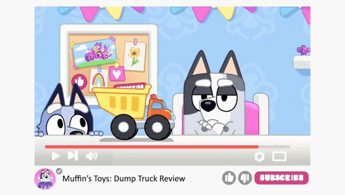 Muffin 'S Toys Dump Truck Review Is Shown On A Youtube Channel GIF