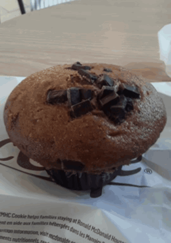 Muffin With Chocolate Chunks Saying MHC Cookie