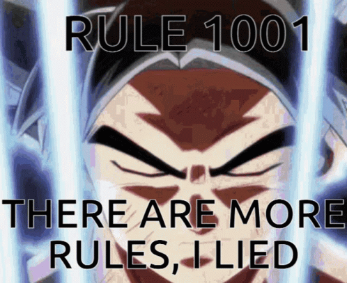 Mui Goku Rule 1001 More Rules I Lied GIF
