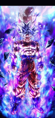 Mui Goku Ultra Instinct Power Up GIF