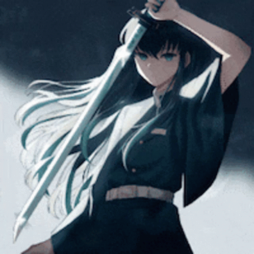 Muichiro Tokito With Her Katana GIF