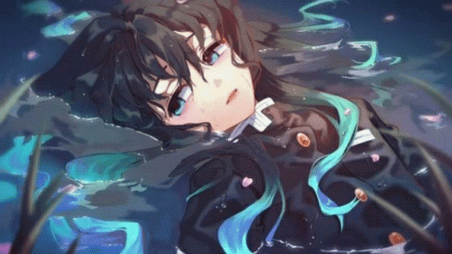Muichiro Laying In The Water GIF