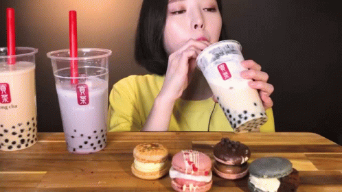 Mukbang Food Boba Tea GIF