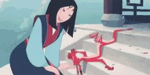 Mulan Kissed Mushu Head GIF