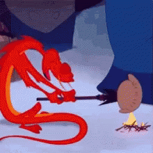 Mushu Hugged Mulan GIF