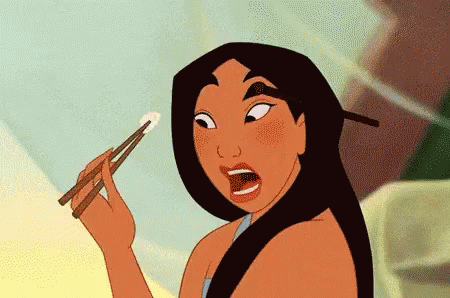 Mulan Eating Rice Chopsticks GIF