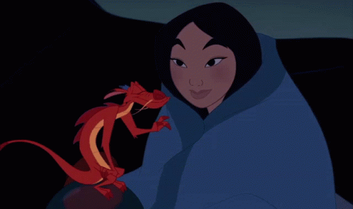 Mushu Backrub Hug Mulan GIF