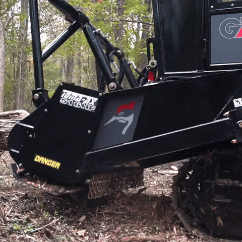 Mulcher Grinding Tree To Make Mulch GIF