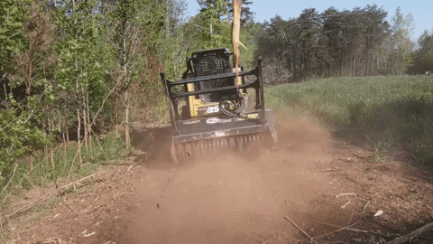 Mulcher Moving Forward While Creating Mulch GIF