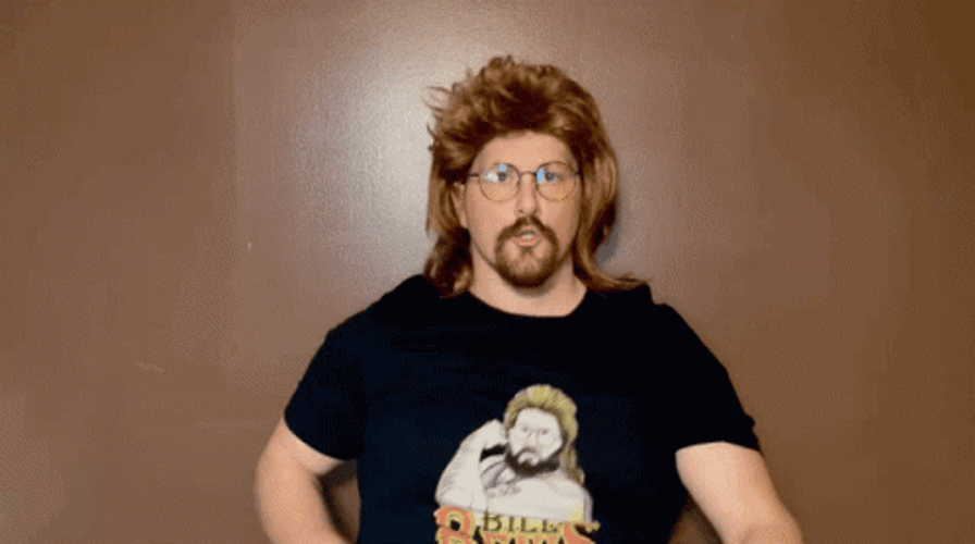 Mullet Haired Man With Glasses Shoot Yeah GIF
