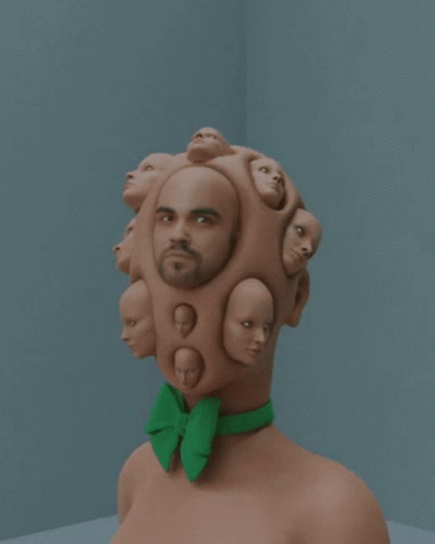 Multi Creepy Scary Faces GIF