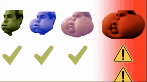 Multiple Faces With Warning Sign GIF