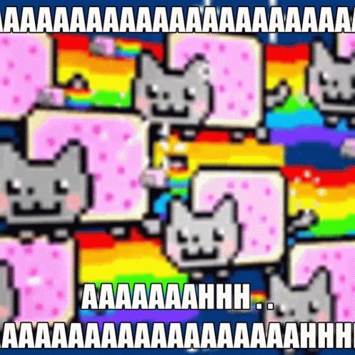 Multiple Running Poptart Cat GIF