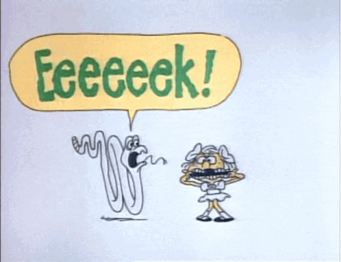 Mummy and Worm Saying Eeeeek