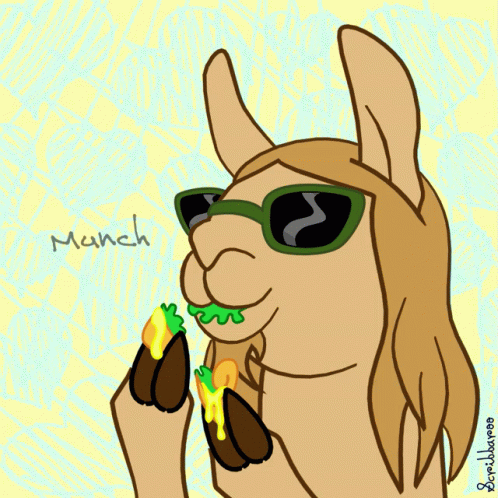 Munching Hungry Llama GIF