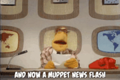 Muppet News Anchor And Now Muppet News Flash