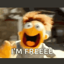 Muppet Run Away Im Free GIF