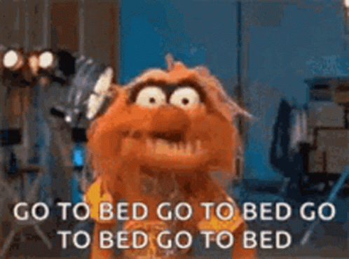 Muppet Tongue Out Go To Bed GIF