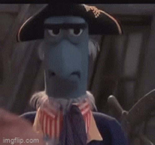 Muppet Wearing Pirate Hat and Tie