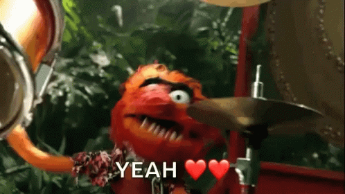 Muppets Frantic Animal Paying Drums GIF