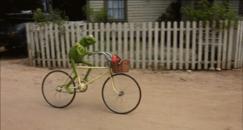 Muppets Kermit The Frog Bike Riding GIF