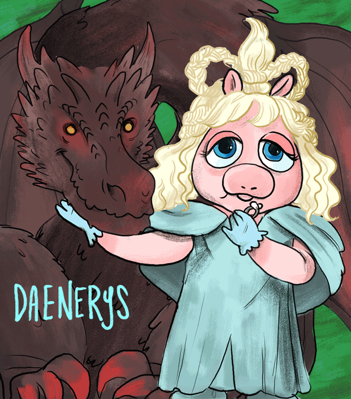 Muppets Miss Piggy Daenerys Animation GIF