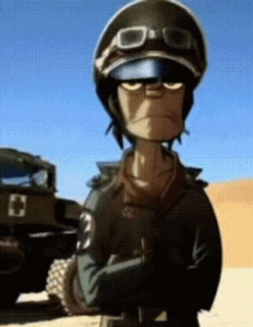 Murdoc Gorillaz Soldier Attire GIF