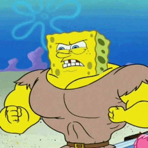 Muscled Spongebob Proudly Vaccinated GIF
