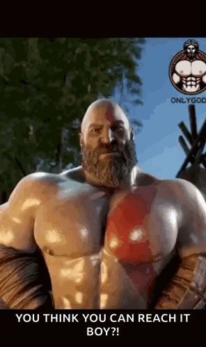 Muscular Bearded Man Standing in Front of Tree