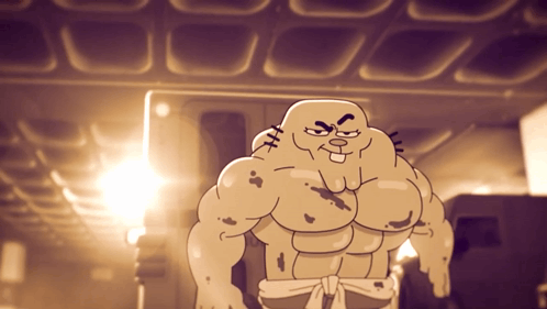 Muscular Cartoon Character Standing