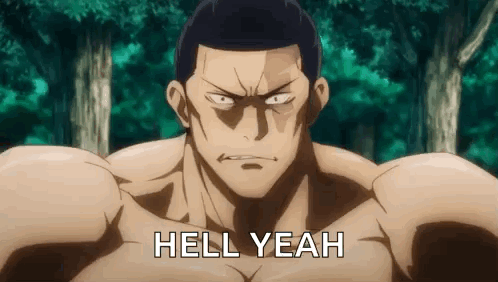 Muscular Man in Woods Saying Hell Yeah