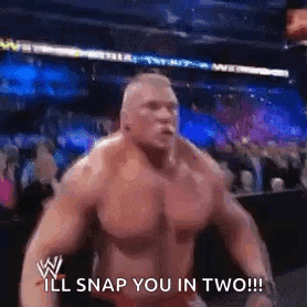 Muscular Man in Wrestling Ring I Ll Snap You In Two